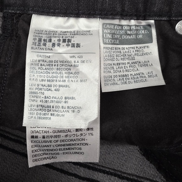 Levi's 721 High‎ Rise Skinny Jeans Womens Black Sparkle Side Stripe Size 27 - Picture 3 of 11